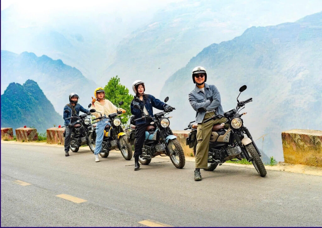 Riding through Ma Pi Leng Pass on the Ha Giang Loop