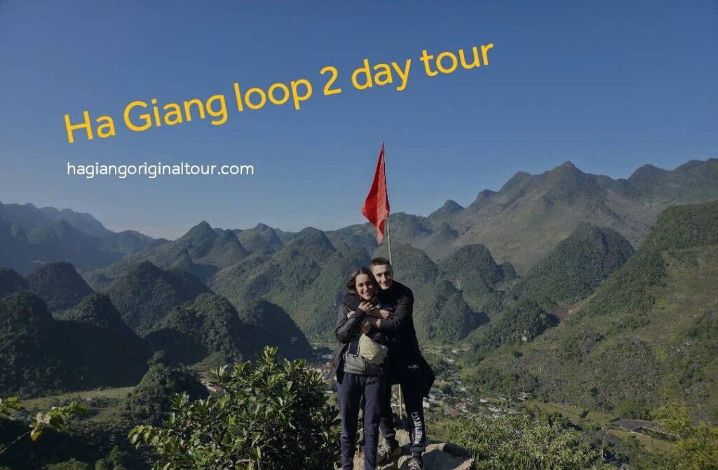 a couple doing Ha Giang loop 2 day tour 